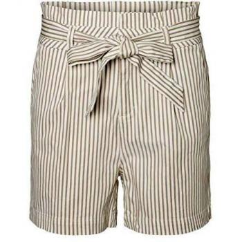 Vero Moda Vmeva HR Paperbag Cot PS Shorts Noos GA Bermudas, Blanc Neige