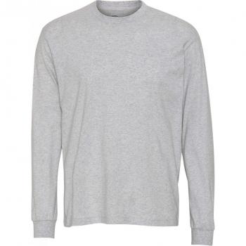 Bio Oversized Langarm‑Top „Regenbogen­Grey“ – farbiges Grau