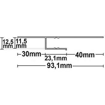 Schattenfuge‑Profil für Trockenbau, 40 mm, 200 cm, LED-Integration