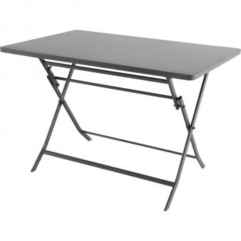 Mesa Exterior Rectangular Plegable Hesperide Greensboro Acero Gris 110x71 cm