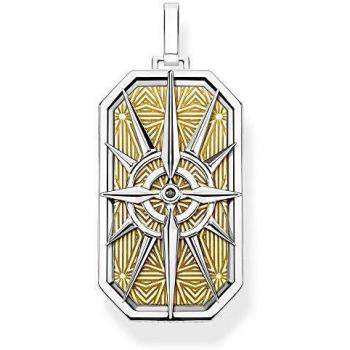 Colgante unisex brújula estrella Thomas Sabo oro 18k