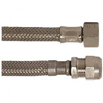 Tubino di Connessione Sanitaria 500 mm, Finitura Cromata, Sezione 8 mm