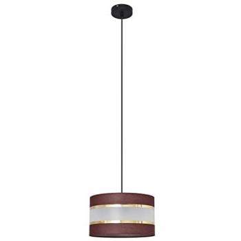 Helen Plafoniera a Sospensione Cilindrica Marrone, Oro, Nero 25cm – Helam