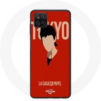 Fodera Samsung Galaxy A12 La casa di carta Tokyo Fanart logo