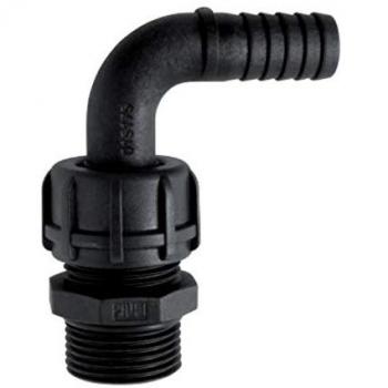 CEMO AdBlue® Schlauchanschlussstück, 90° gebogen, 1″ AG, schwarz