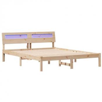 Lit plateforme en pin massif marron 150 x 200 cm