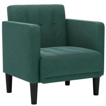 Divano Sedia con Braccioli Verde Scuro, 53 cm, Velluto Vidaxl