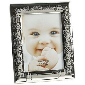 Silver Plated Christening Keepsake Frame