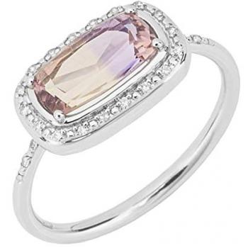 John Greed 9ct White Gold Ametrine & Diamond Ring for Women