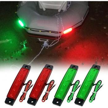 Luces Navales LED 12V: Popa y Estribor (Roja/Verde)