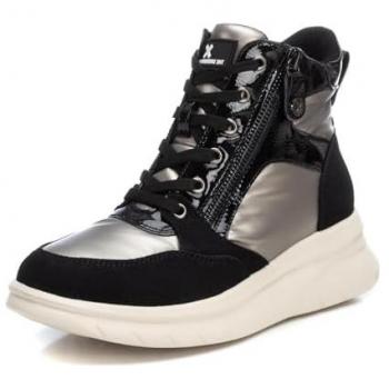Botines deportivos para mujer Xti con cierre de cremallera y cordones, color negro, talla 40