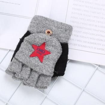 Kids' Anti-Freeze Wool Half-Finger Flip Gloves (Ages 3-10)