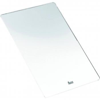 Tabla de corte de cristal blanca
