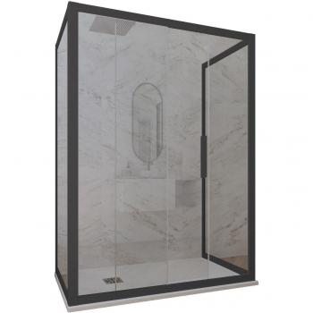 Paroi de Douche 3 Côtés Deco Anthracite 80x160