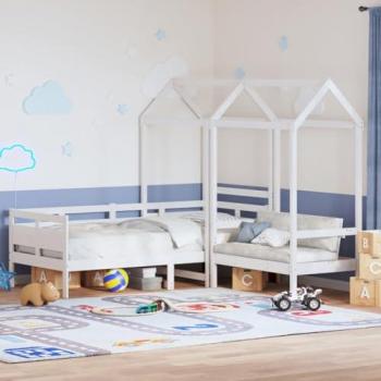 Lit de jour et banc en bois blanc 80x200 cm sans matelas