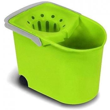 Cubo con Escurridor y Ruedas 13,5 L, Color Lima