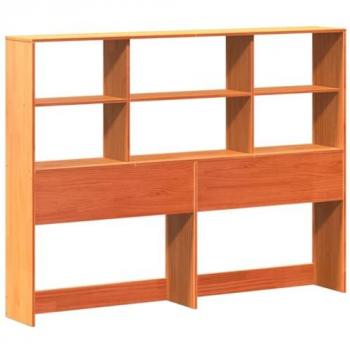 VidaXL Tête de lit avec rangement cire marron 150cm bois massif de pin, tête de lit en bois, tête de lit avec rangement, 855659
