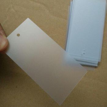 1000pcs Small Plastic Hang Tags, 4.5 x 9 cm, Matte Frosted PVC, 20s Thickness