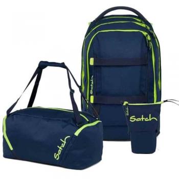 Satch „Pencil Slider“ Schulrucksack‑Set (3‑Teil), Gelb, inkl. Bleistift‑Funktion