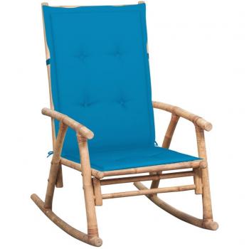 Silla mecedora con cojín bambú vidaXL