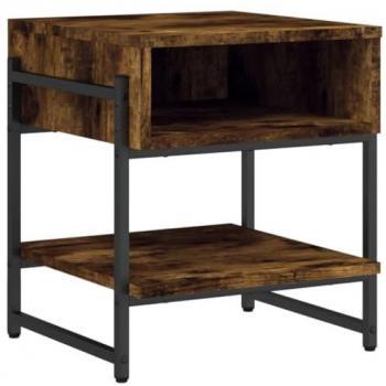 Table basse 40x40x45 cm chêne fumé en bois d'ingénierie