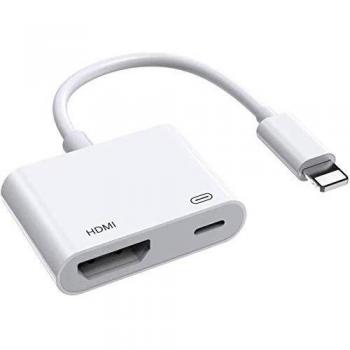 HDMI Digital AV Adapter for iPhone – 1080P Sync Connector (iPhone 11/XS/XR/X/8/7), iOS 11/12 – White