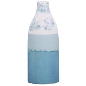 Accessoire de salon haut vase bleuté blanc 30 cm – Design Beliani