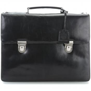 Sacoche Leonhard Heyden en cuir 42 cm Noir