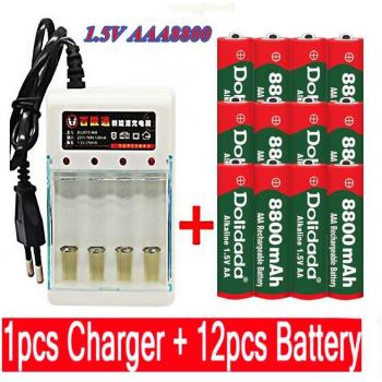 Batería Alcalina recargable AAA 1,5 V 8800 mAh con cargador