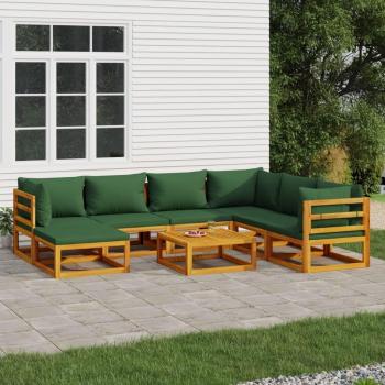 Verde Natural Torana: Conjunto de Muebles para Jardín 8 Piezas de Madera