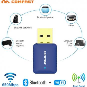 Bluetooth 4.2 USB WiFi Adapter 650Mbps