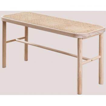 Sklum Bench Rattan & Wood