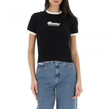 Dickies Ringer T-Shirt für Damen Lewistown Schwarz S