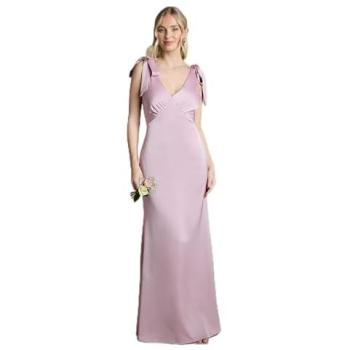 Twilight Ties: Coastal Satin Back Crepe Bridesmaid Dress, Dusty Rose