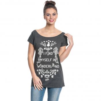 Alice im Wunderland I Find Myself In Wonderland Girl-Shirt grau meliert