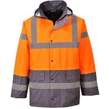 Portwest S467 Hi-Vis Two Tone Traffic Jacket, Size 3X-Large, Orange/Grey