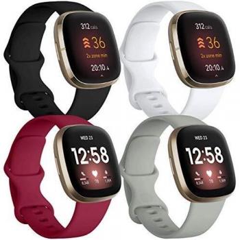 JUVEL Fitbit Versa 3 & Sense Compatible Straps, Small Size, 4 Colors