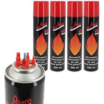 Belflam 300 ml : 4‑packs de recharges de gaz butane pour briquet