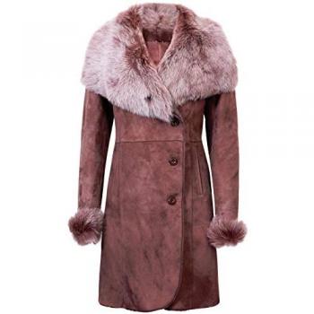 Hochwertiger Damenmantel aus Merino-Lammfell – Hanoi Braun EU 38 / UK 10