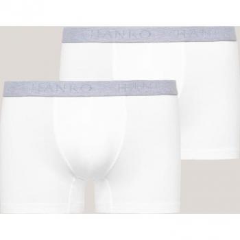 Male Comfort L Boxer Pair – Hanro White, 2‑Pack