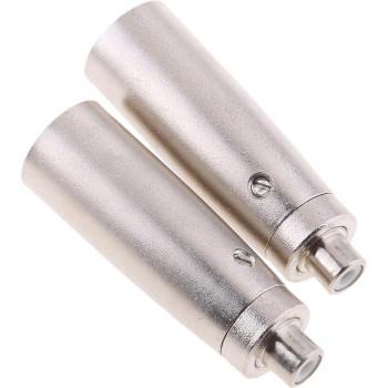 2‑Pack XLR Male to RCA Female 3‑Pin Audio Adapters