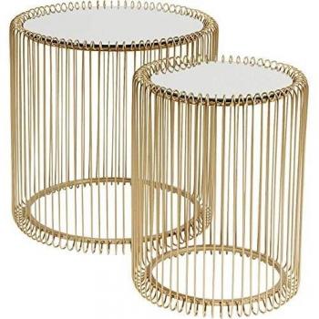 Tables d'appoint KARE Wire laiton chic set de 2