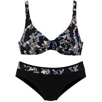 Bikini Petite Fleur in Nero e Color Mix