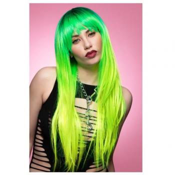 Peluca Manic Panic degradada verde con flequillo