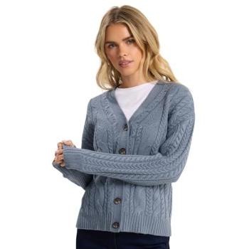 M&Co Women's Compact Blue Cable Cardigan – 10–12