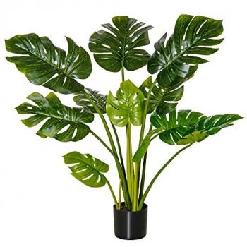 HOMCOM künstliche Monstera Pflanze, bunt, 110 cm hoch
