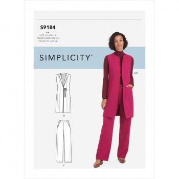 Patron S9184.Aa – Veste Sans Manche & Pantalon Droit (38-46) – Simplicity