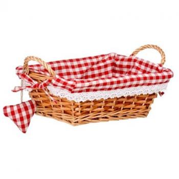 Orsina Small Willow Basket with Red Accent