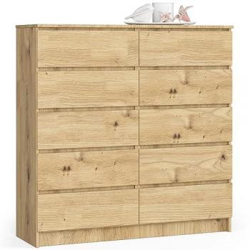 Akord 120 cm Kommode in Eiche – 10‑schubladige Tischform