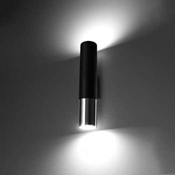 Famlights 2-flammige Wandleuchte Loys in Schwarz und Chrom GU10